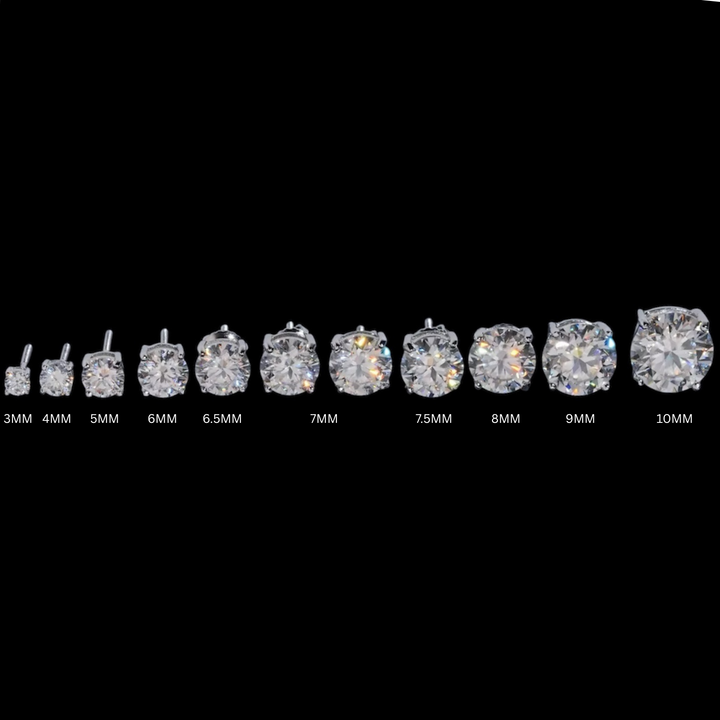 Round Moissanite Stud Earrings (Screwback)