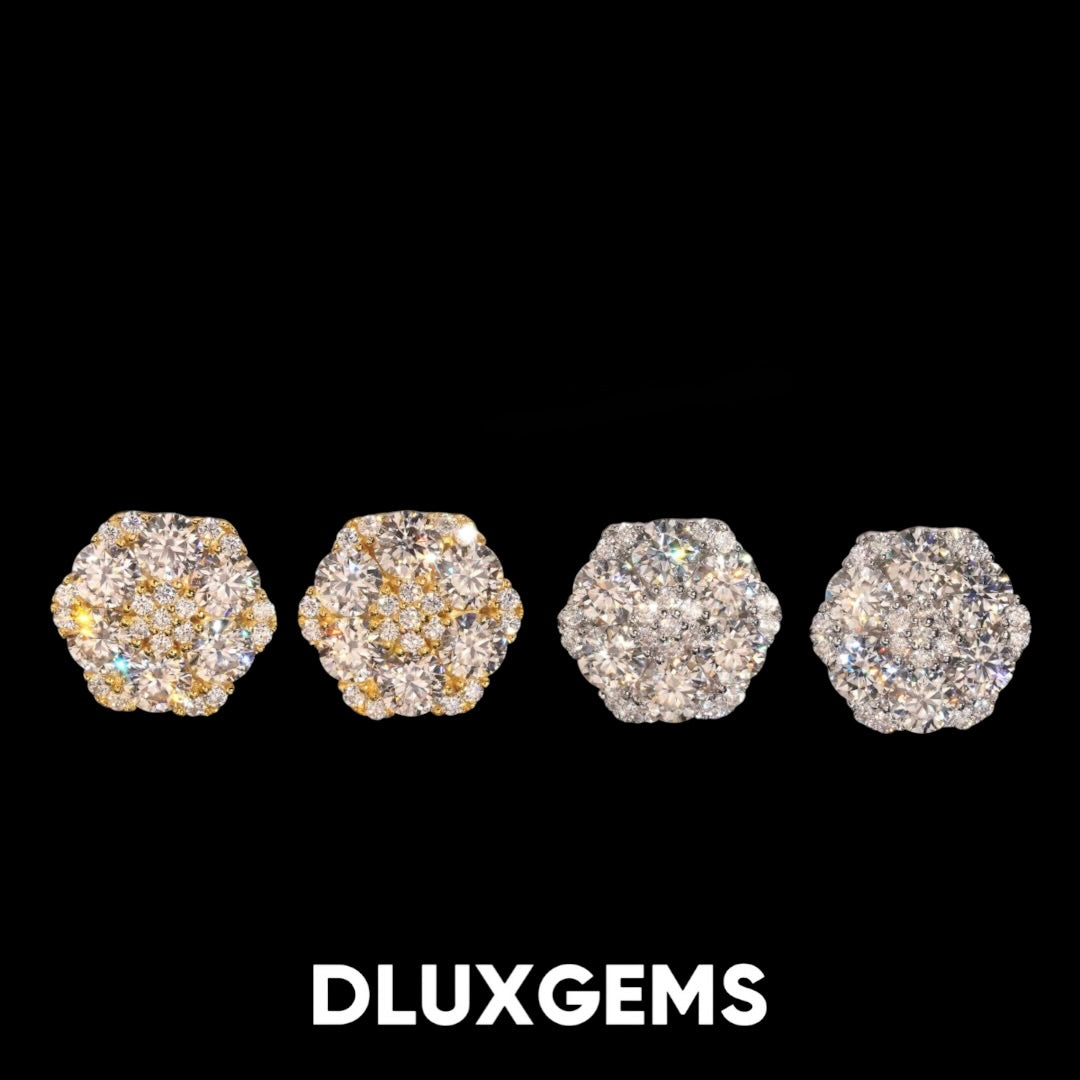Flower Cluster Stud Earrings 12mm