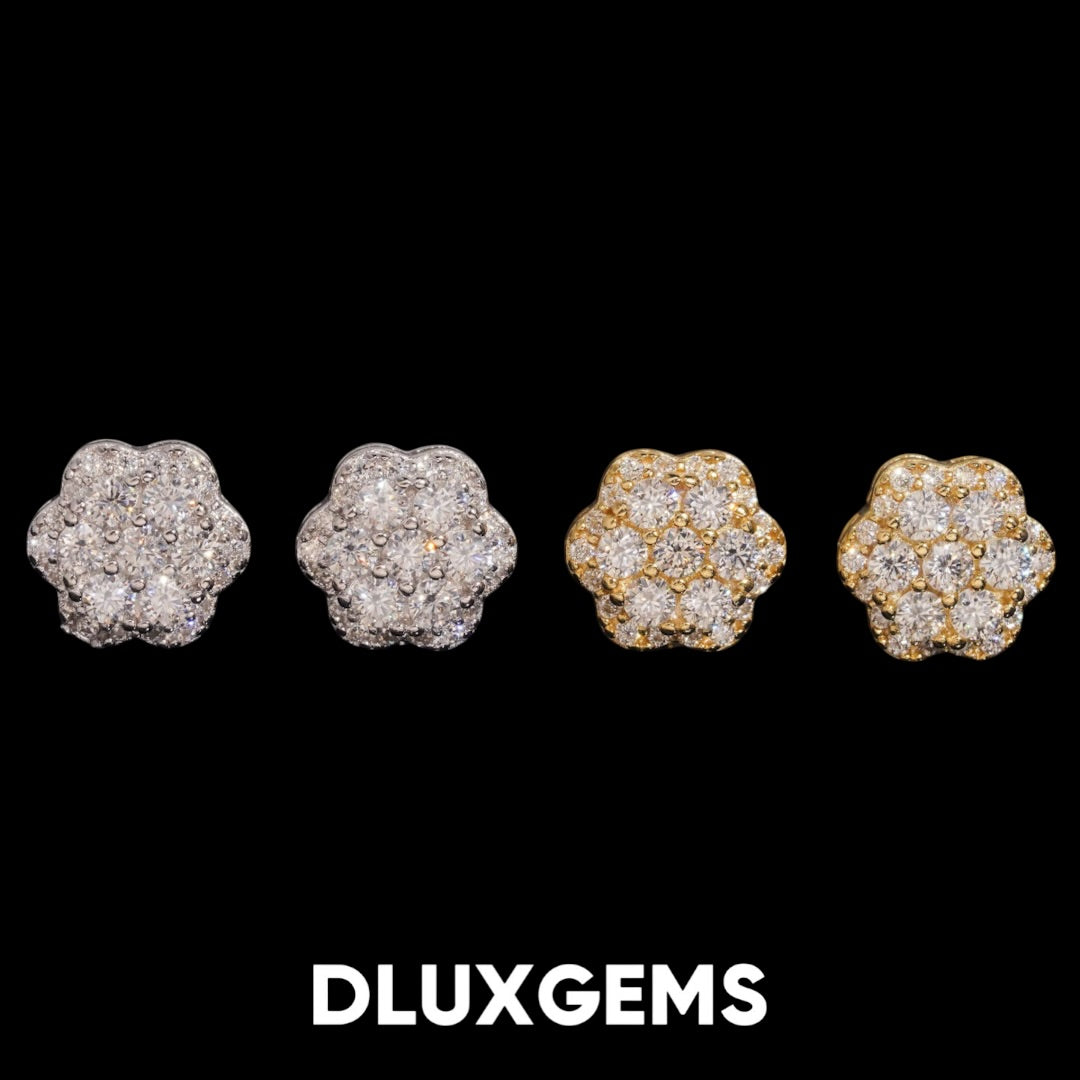 Flower Cluster Stud Earrings 10mm