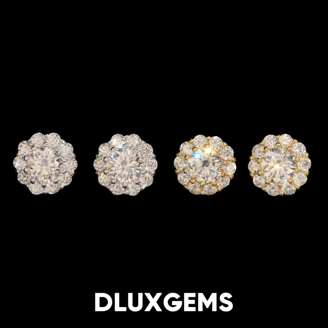 Flower Cluster Stud Earrings 8.8mm
