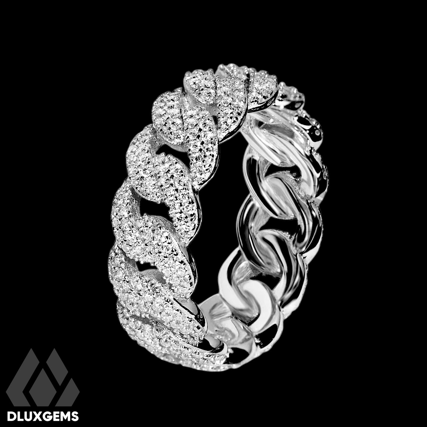 La Cubana Traditional Iced Out Ring 7mm