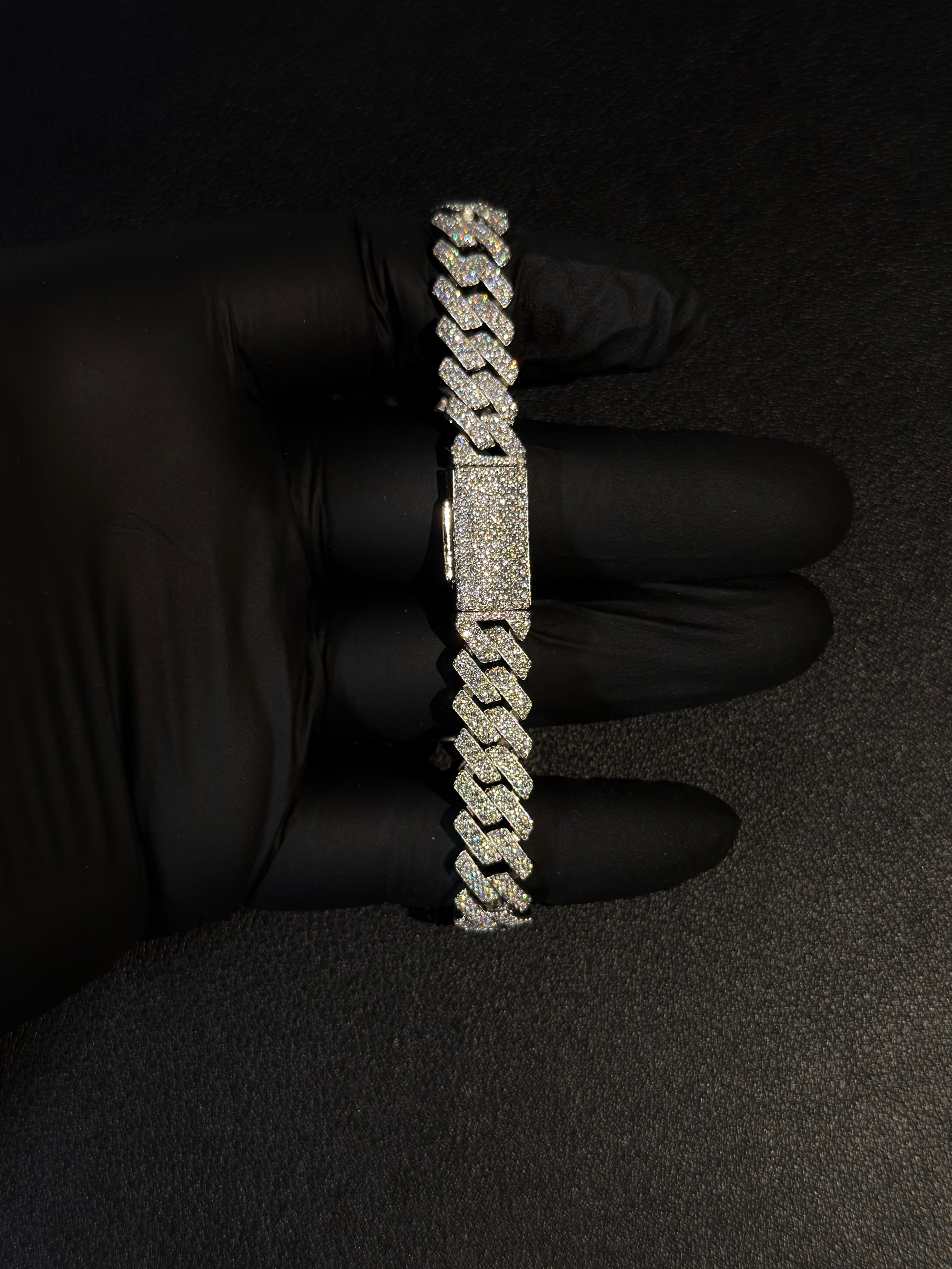 Iced Miami Cuban Link Prong Bracelet