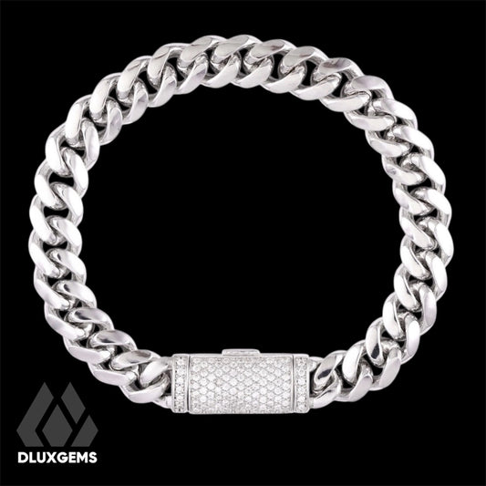 La Cubana Solid with Iced Lock Bracelet