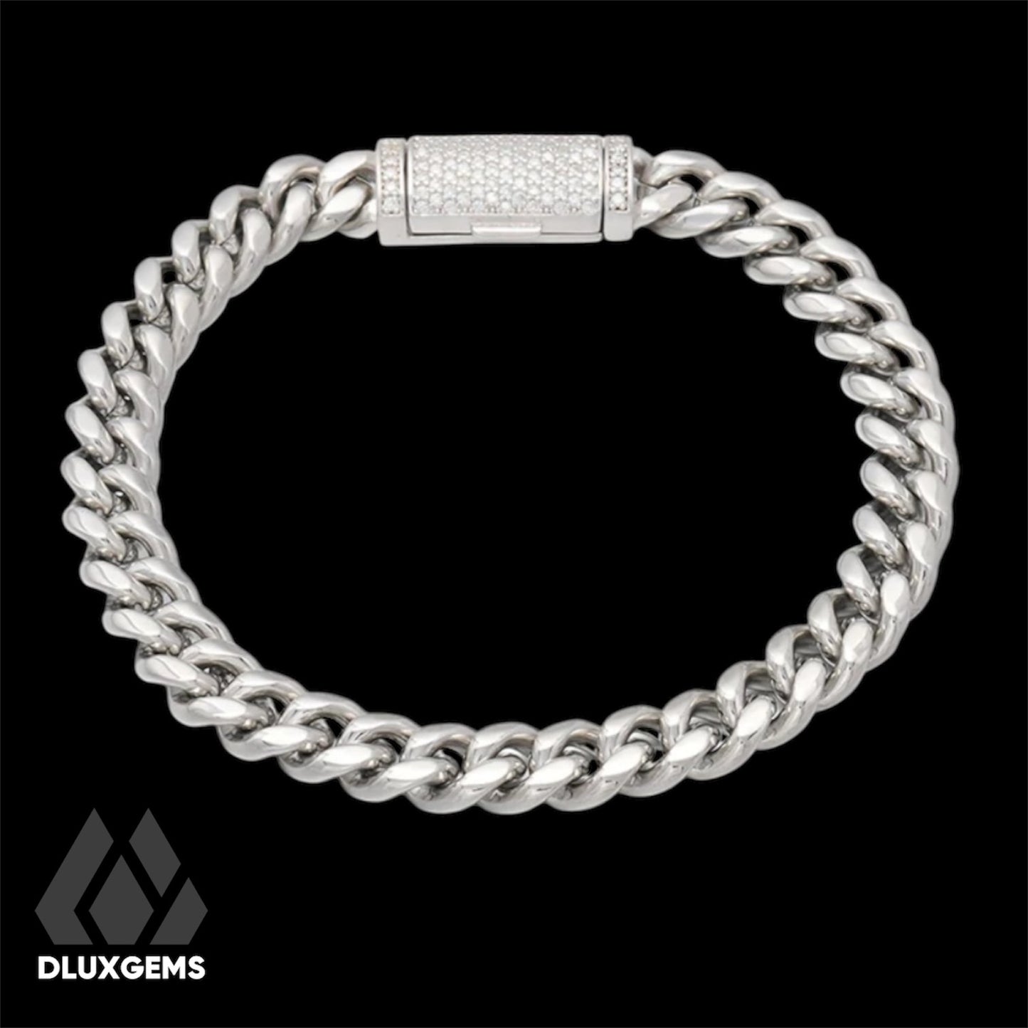 La Cubana Solid with Iced Lock Bracelet