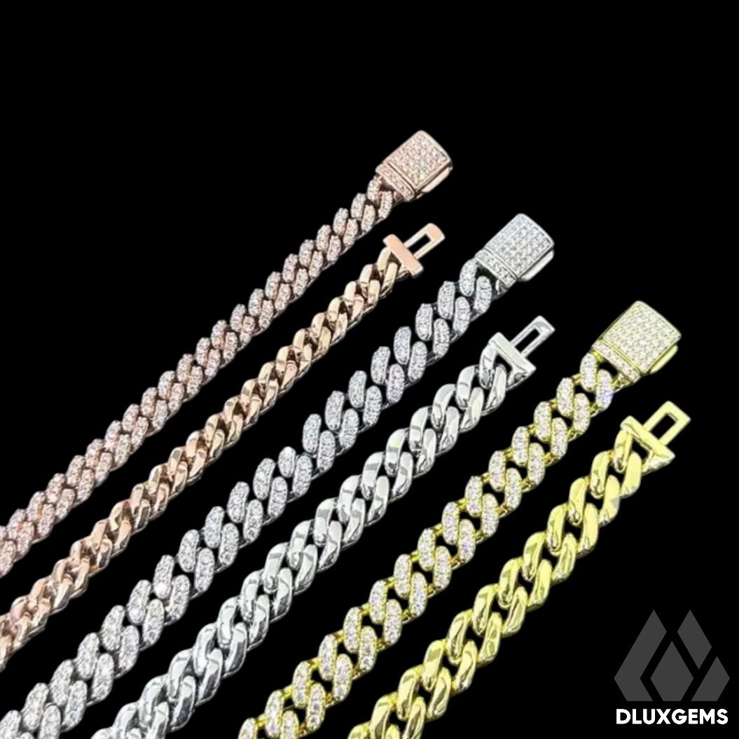 La Cubana Curb Cuban 1 Row Iced Out Chain