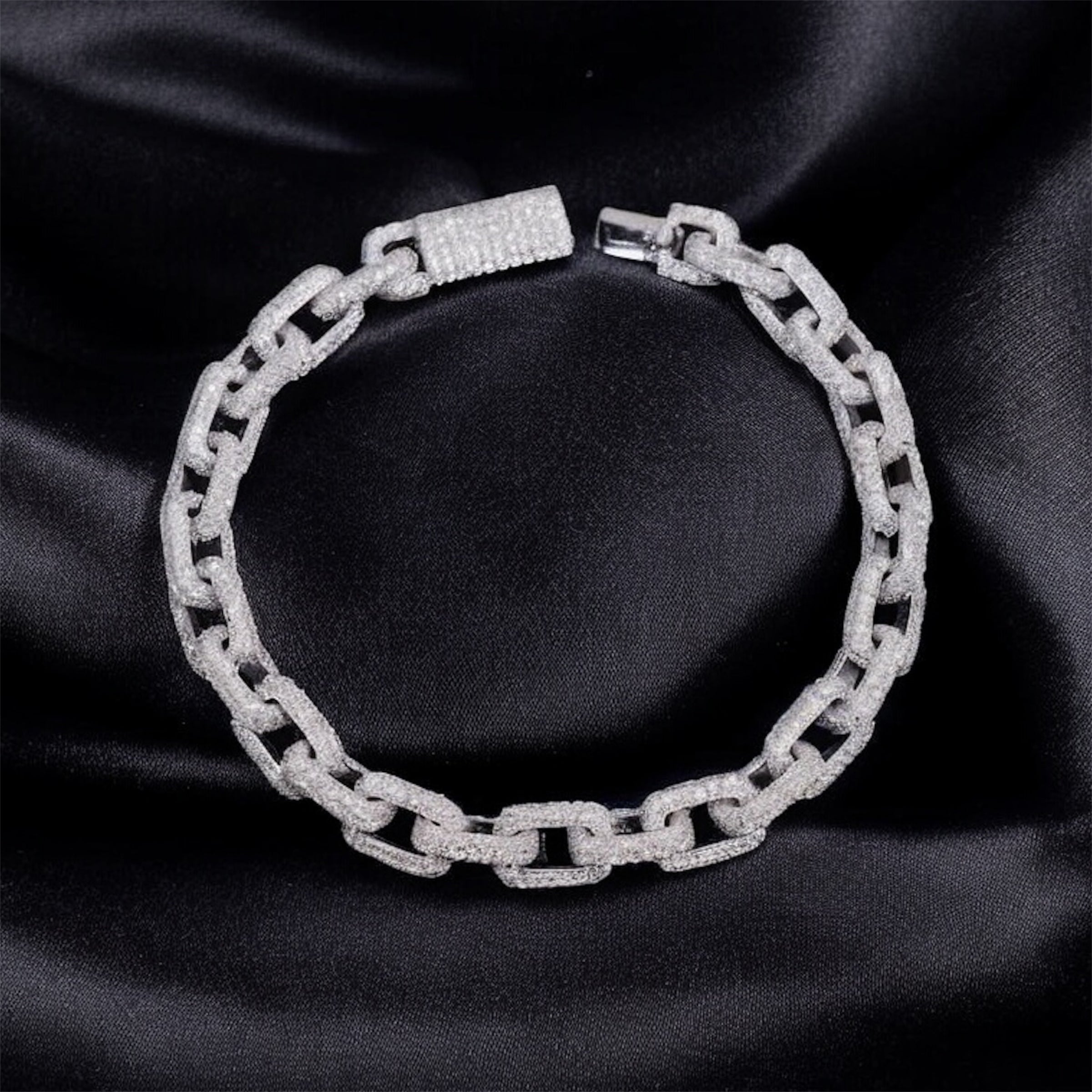 Iced Anchor Link Bracelet