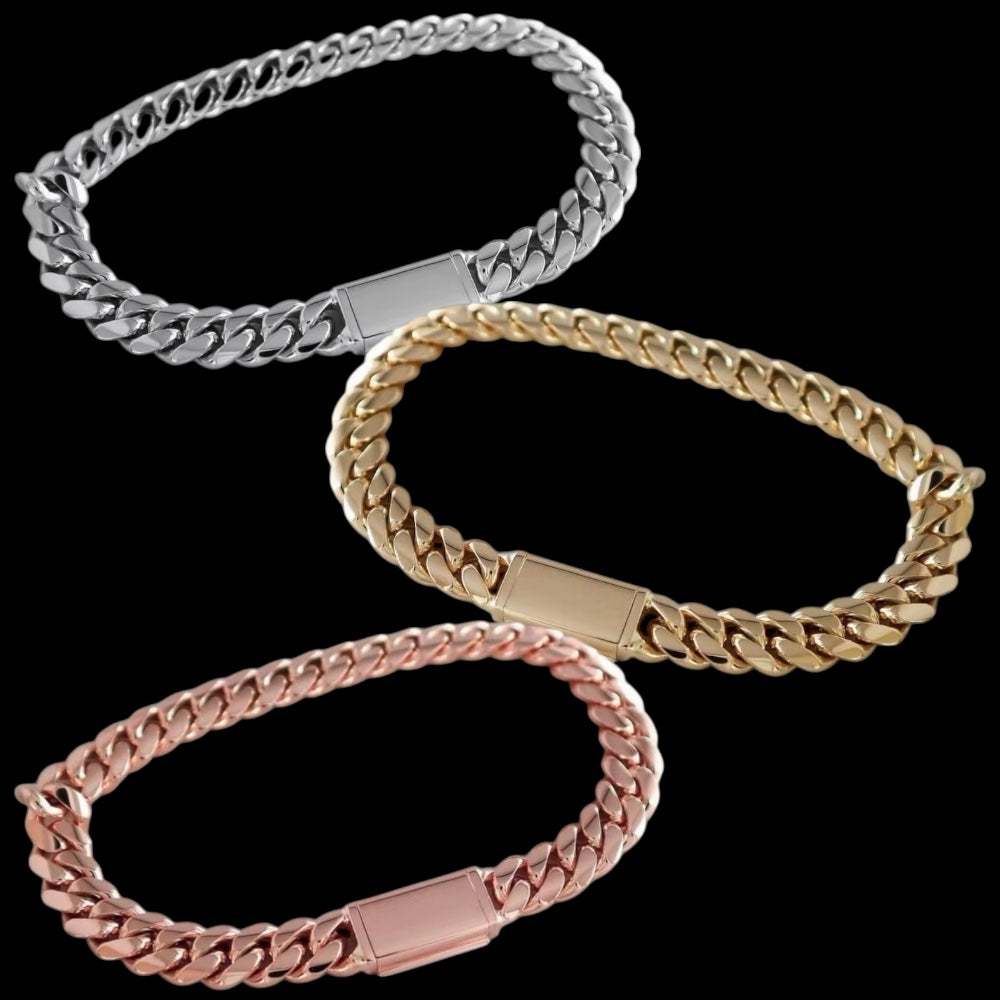 Classic Cuban Link Bracelet (Plain Sleek Lock)